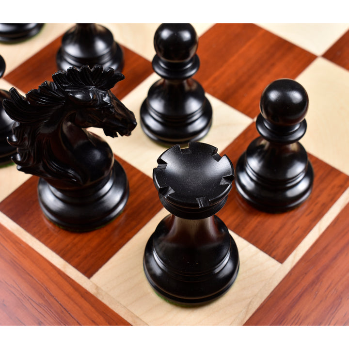 Juego de ajedrez Alexandria Luxury Staunton - Sólo piezas de ajedrez - Triple ponderado - Ébano y palisandro de Bud