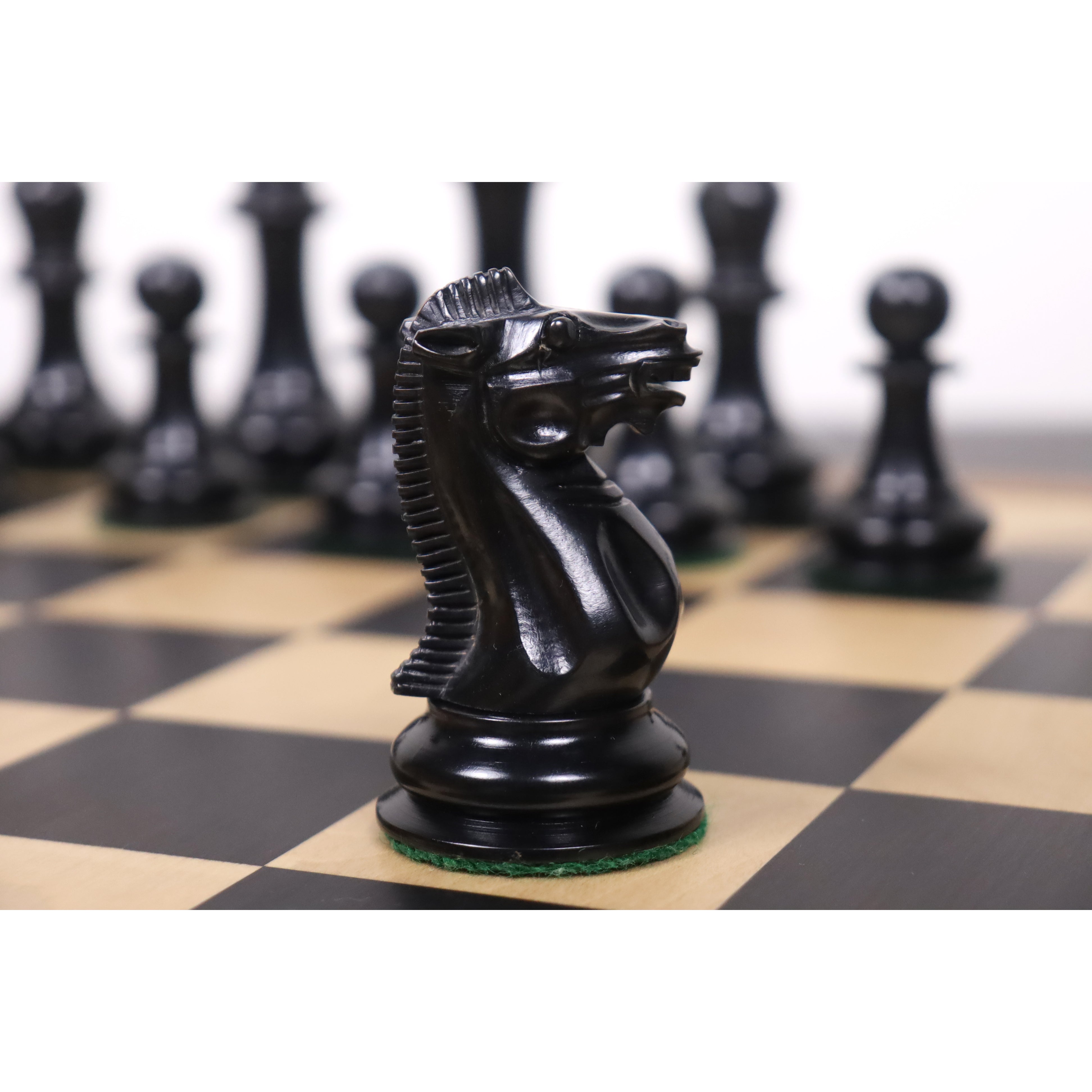 Analysis Chess Pieces – 32 Black & Natural Pieces w/ Felt Bottoms 