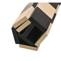 Close-up of the rolled travel chess board showing its hollow core and protective felt lining.