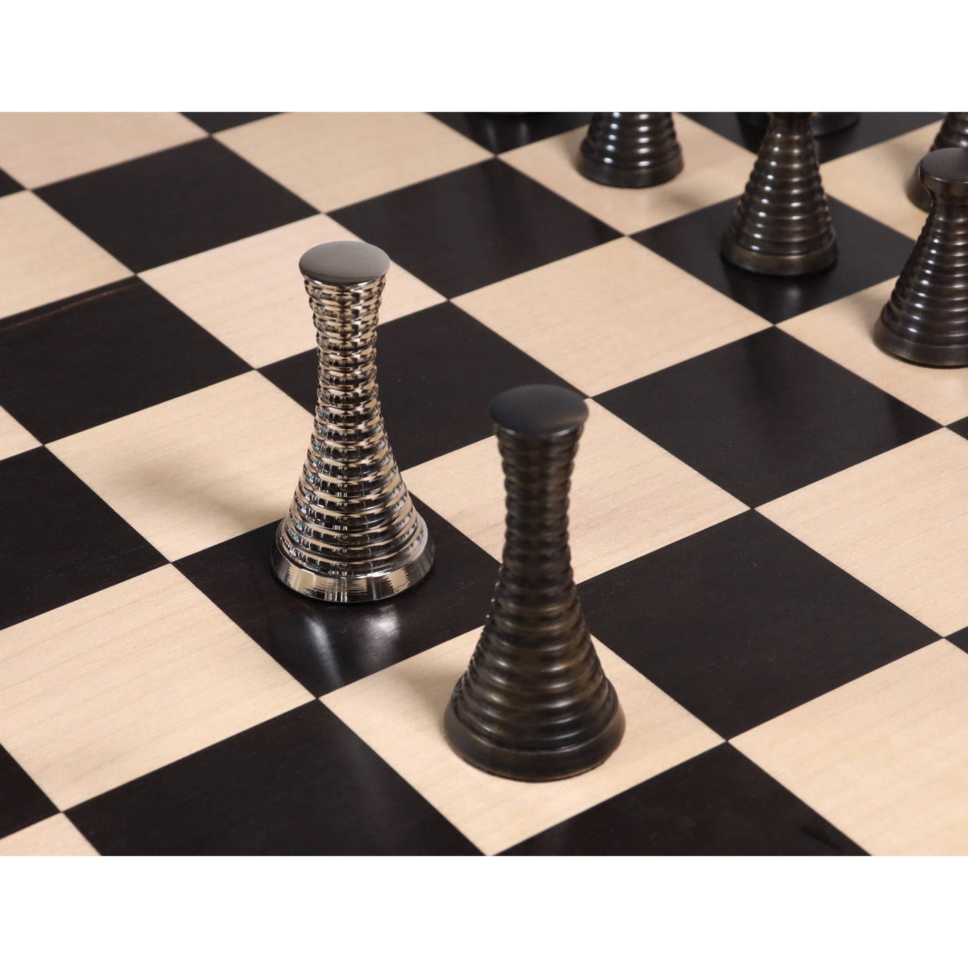 Modern Brass Metal Luxury Chess Pieces Only Set