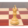 Close-up of a light boxwood bishop from the 4-inch Sleek Staunton triple weighted luxury chess set.