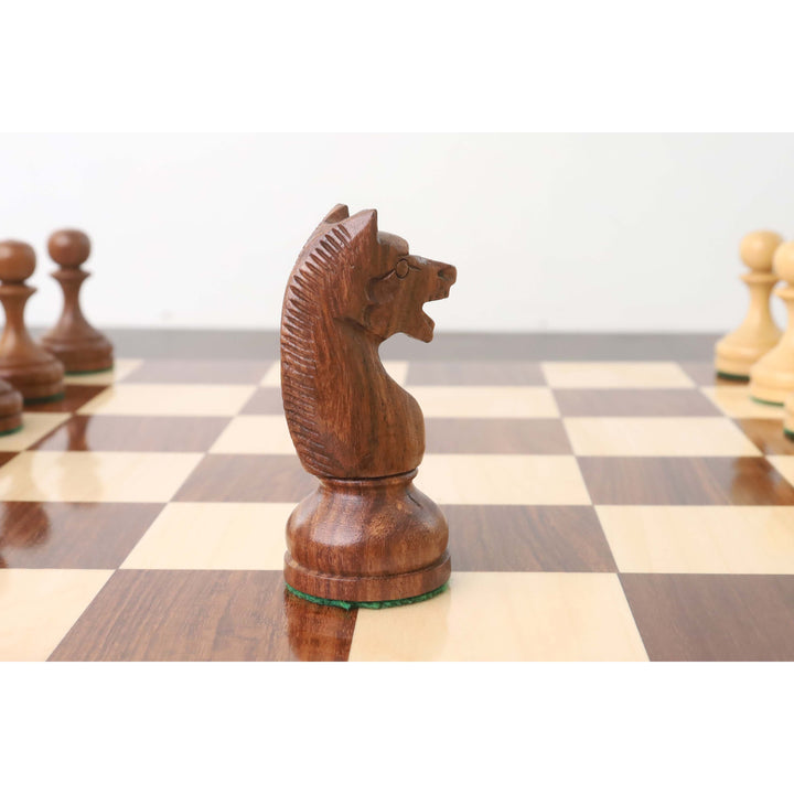 4,5" sowjetische russische 1960's Schachspiel - Nur Schachfiguren-Doppel gewichtet goldenes Palisanderholz