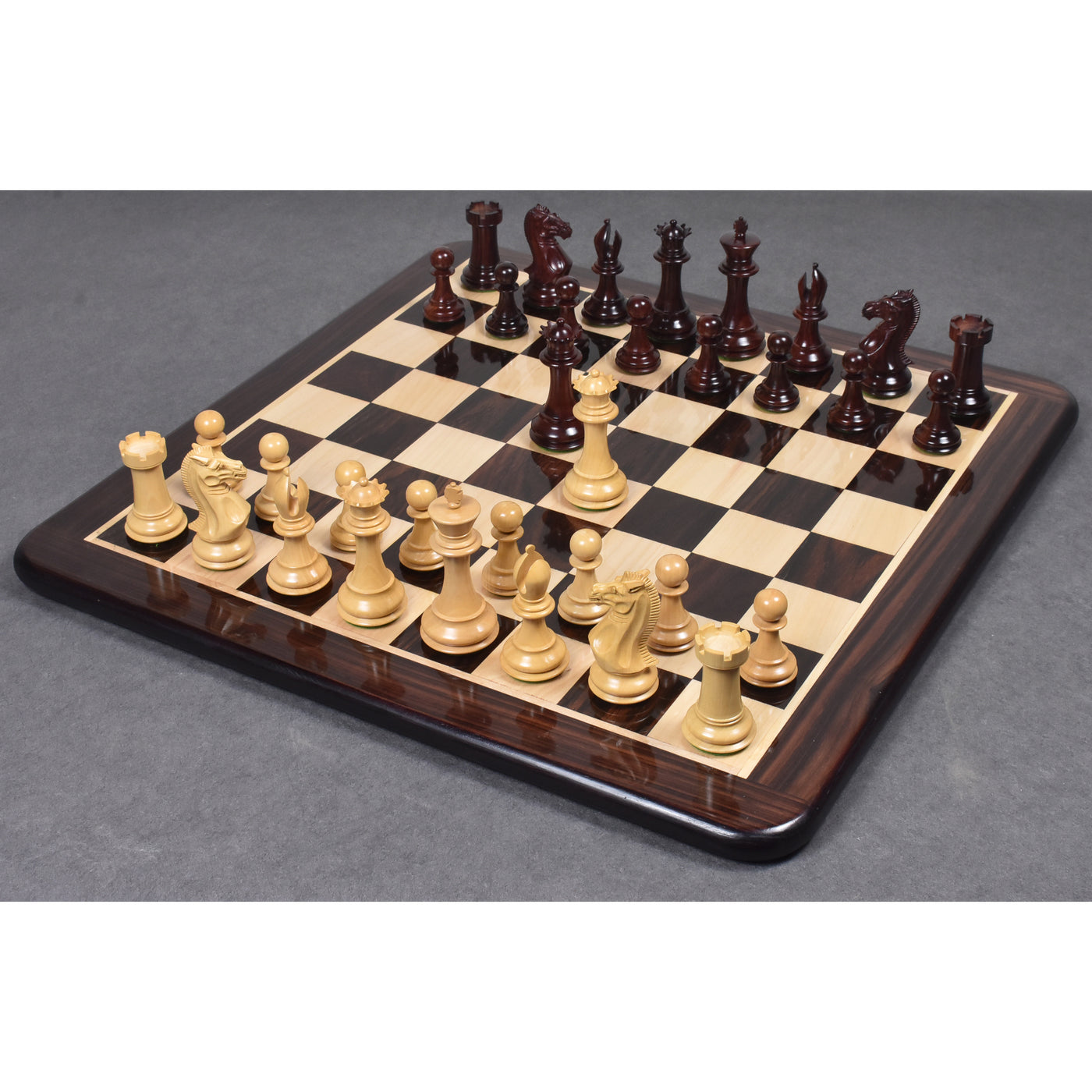 Slightly Imperfect 4.1″ Traveller Staunton Luxury Chess Pieces Only set – Triple Weighted Rosewood