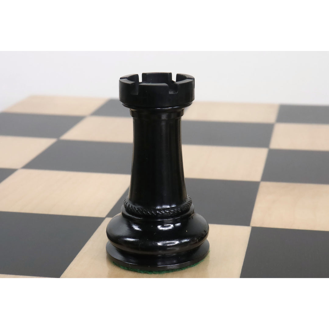 Jeu d'échecs 4.5" Imperator Luxury Staunton légèrement imparfait - Pièces d'échecs uniquement - Bois d'ébène - Poids triple