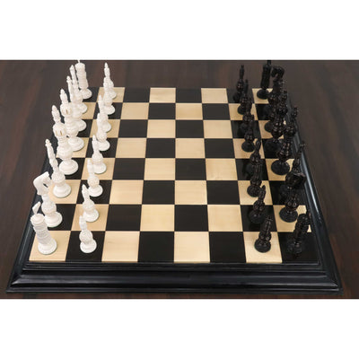 5.8" English Citadel Series Hand Carved Chess Pieces Only Set - Camel Bone