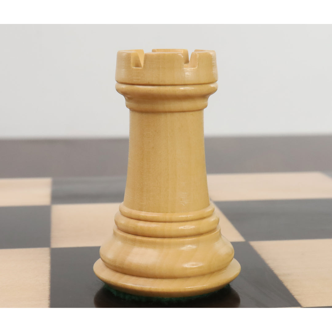 Slightly Imperfect 3.9" New Columbian Staunton Chess Set - Chess Pieces Only - Ebony Wood - Double Weighted