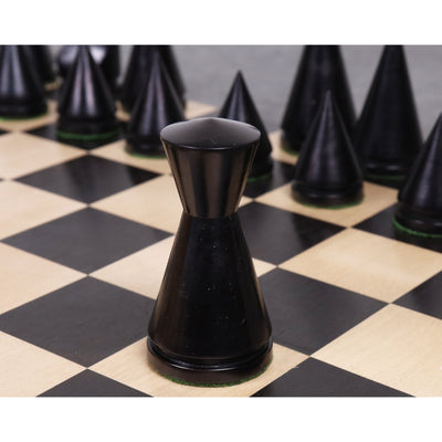 3.1" Russian Poni Minimalist Chess Pieces Only set - Ebonised Boxwood - Warehouse Clearance - USA Shipping Only