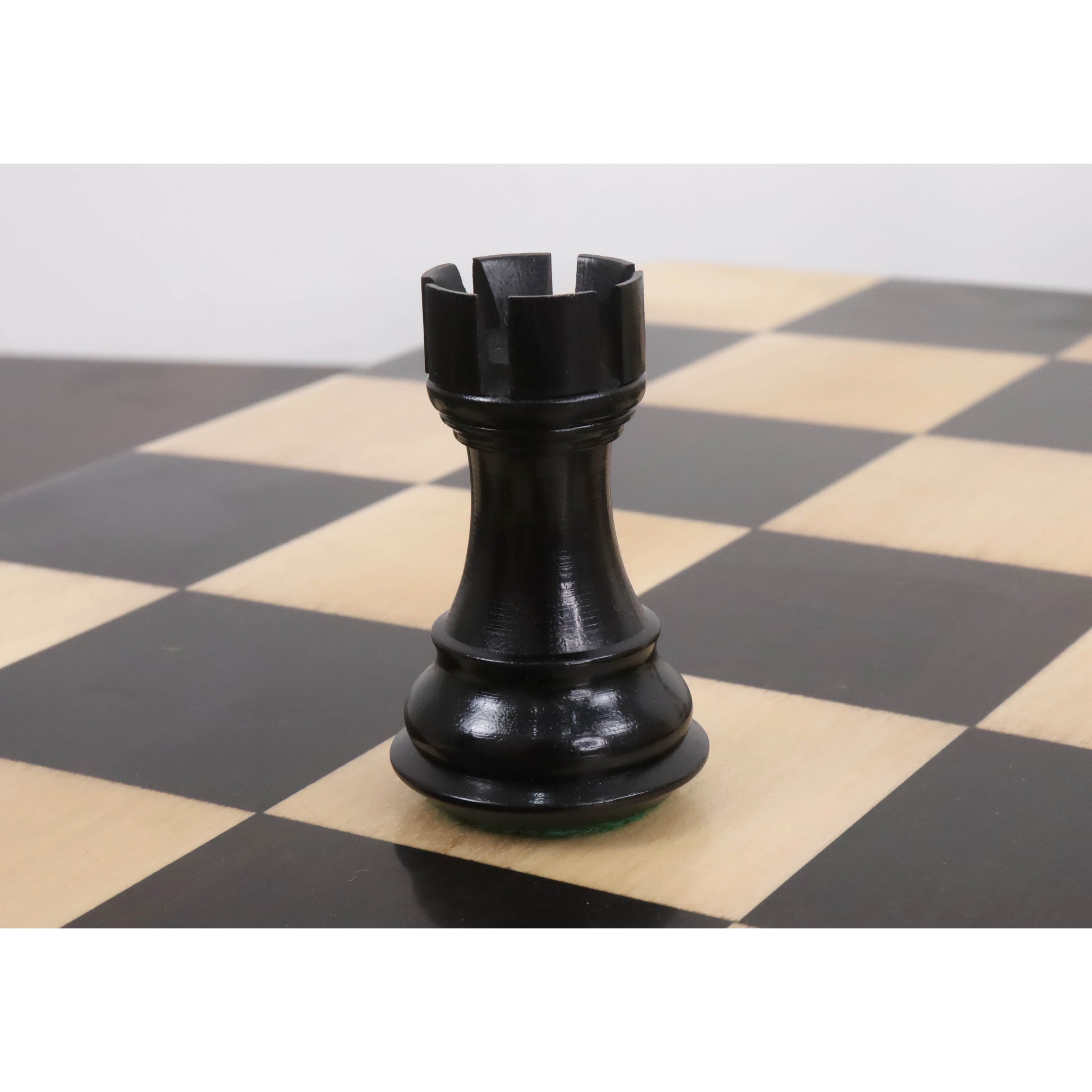 4" Bridle Staunton Luxury Chess Set- Chess Pieces Only - Ebony Wood & Boxwood
