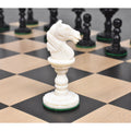 Detailed profile of the white knight from the 4.1" Lotus Series camel bone chess set.