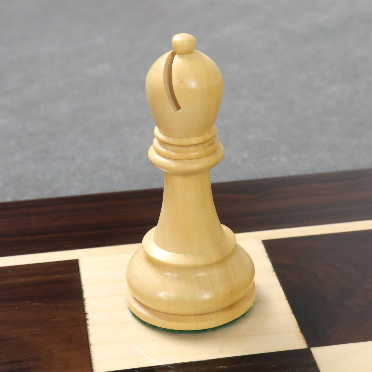 Elegantly crafted boxwood bishop piece, Leningrad Staunton style.