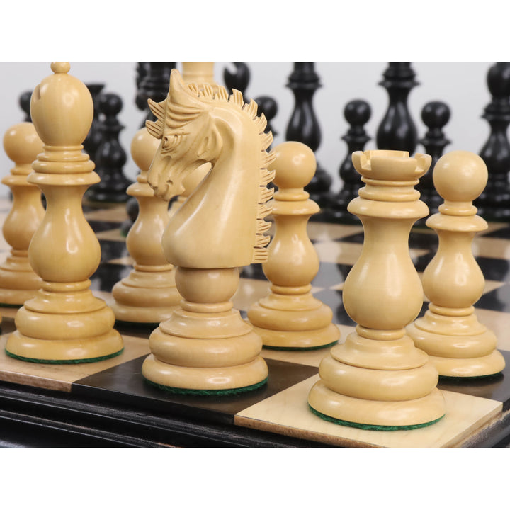 4,6-calowy zestaw szachów Medallion Luxury Staunton - tylko figury szachowe - drewno hebanowe o potrójnej wadze