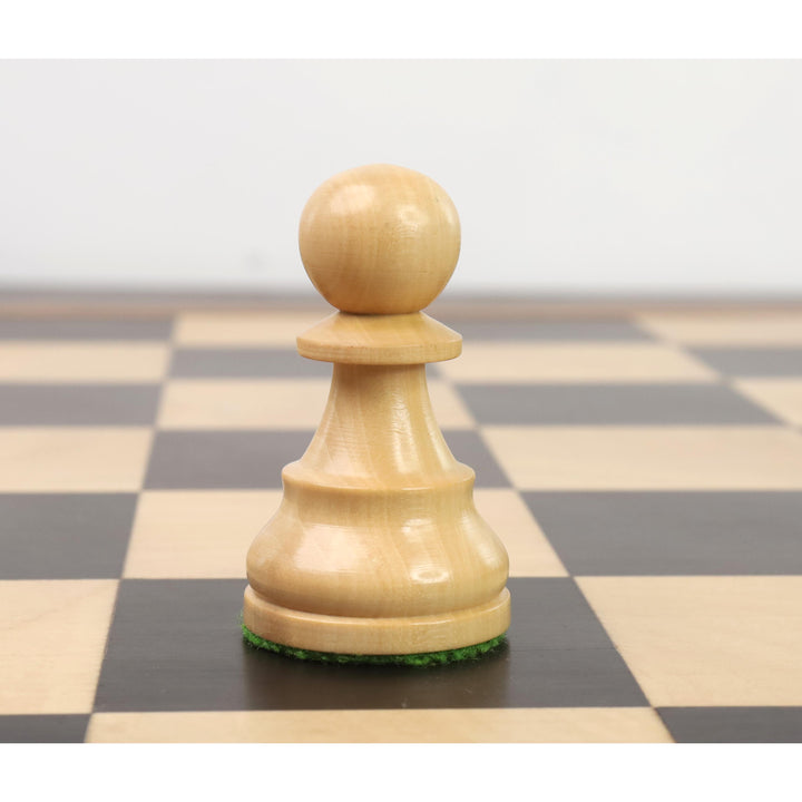 Reprodukowany francuski zestaw szachów Lardy Staunton - tylko szachy - ważone drewno - 4 królowe