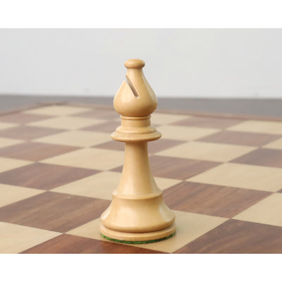 Improved French Lardy Chess Pieces Only set - Walnut Stained boxwood - 3.9" King