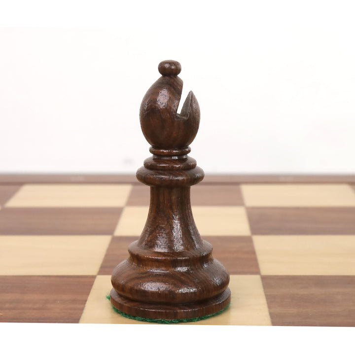 4.1" Nouvel ensemble classique de pièces d'échecs Staunton en bois - Palissandre doré pondéré