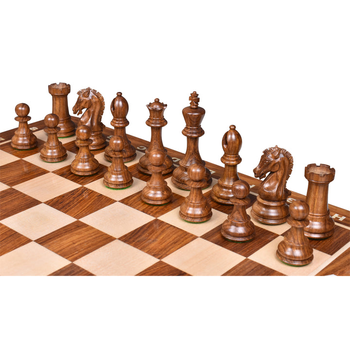 Slightly Imperfect 3.9" Craftsman Knight Staunton Chess Set - Chess Pieces Only - Triple Weighted Golden Rosewood