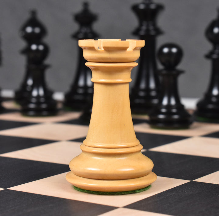 3.7" Juego de ajedrez Emperor Series Staunton - Sólo piezas de ajedrez - Madera de rosa con doble peso