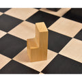 Angled view of the handcrafted ebony and boxwood chess board