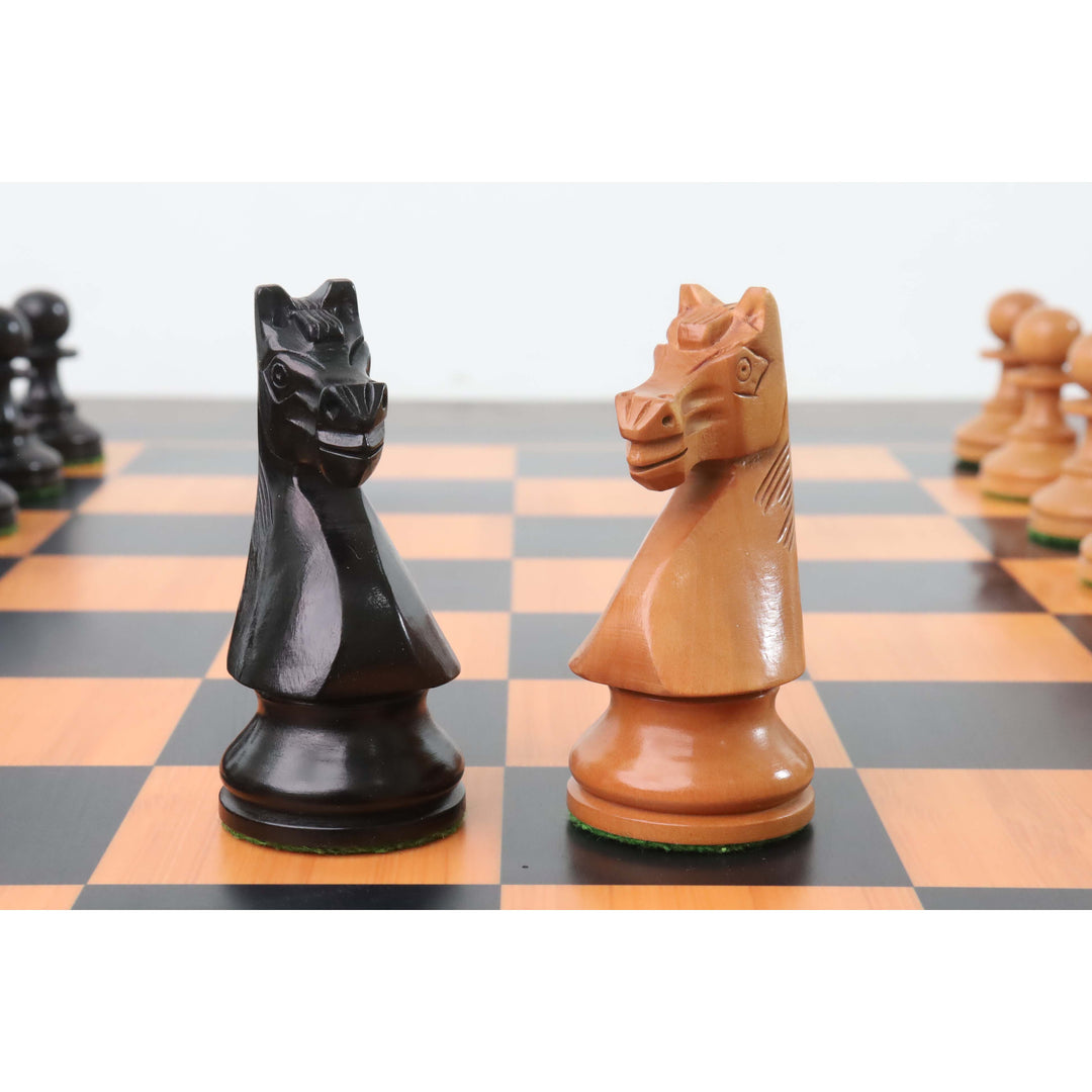 Jeu d'échecs allemand de collection des années 1920 - Pièces d'échecs uniquement - Buis ancien - 4.1