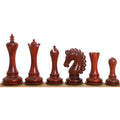 Complete set of bud rosewood luxury chess pieces, including king, queen, bishop, knight, rook, and pawn.