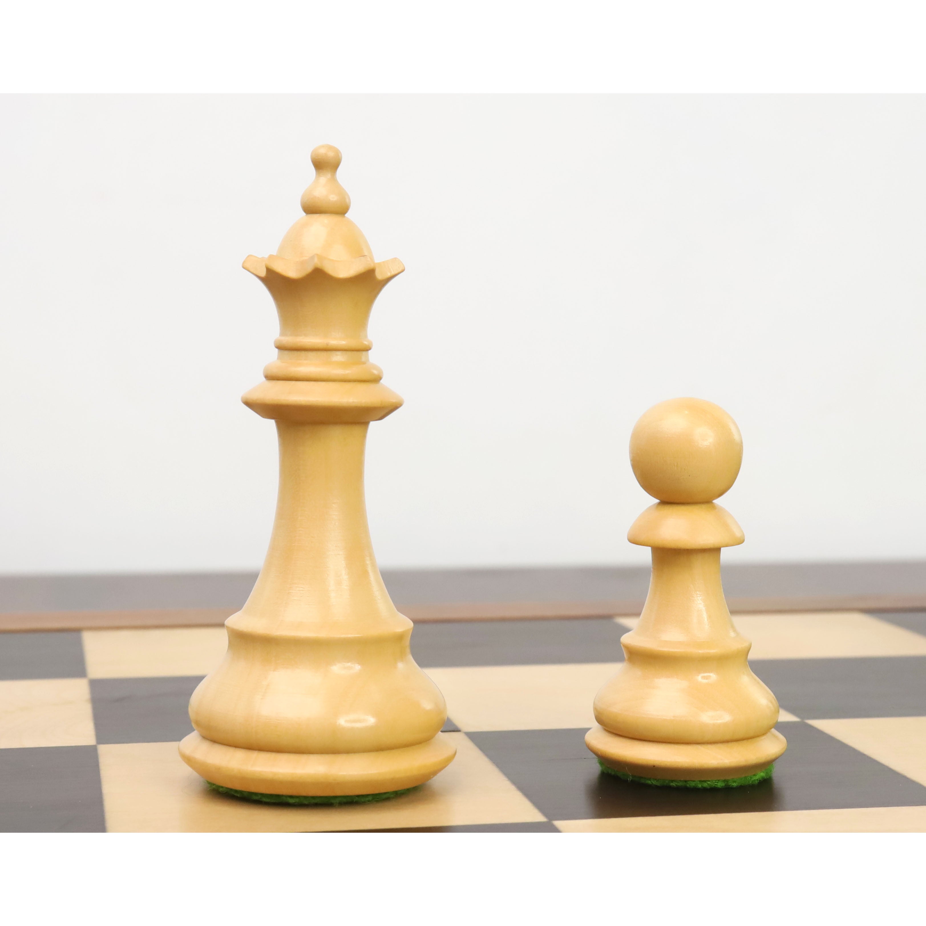 3.7" British Staunton Weighted Chess Pieces Only set-  Ebonised Boxwood