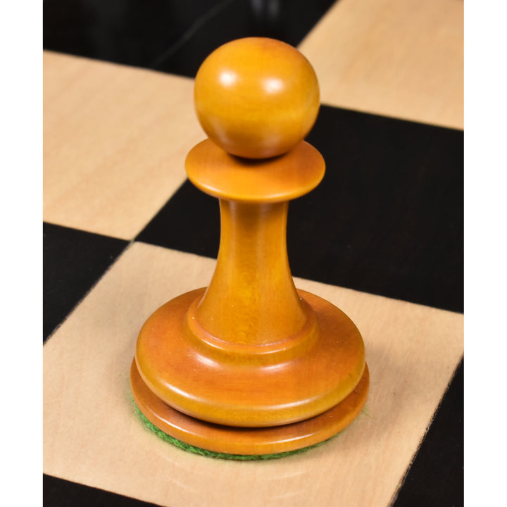 Juego de ajedrez reproducido por B & Co del siglo XIX- Sólo piezas de ajedrez- Madera de ébano auténtica - 4.3″.
