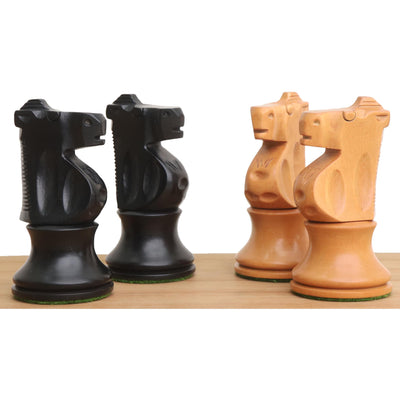 Improved French Lardy Chess Pieces Only set - Antiqued boxwood - 3.9" King