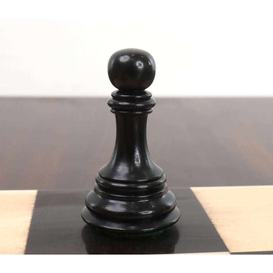 3,9" New Columbian Staunton Schachspiel - nur Schachfiguren - Ebenholz - Doppelt gewichtet