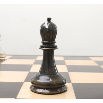4.5" Jacques Staunton 1849 - Luxury Brass Metal Chess Set- Chess Pieces Only - Silver & Grey- Extra Queens