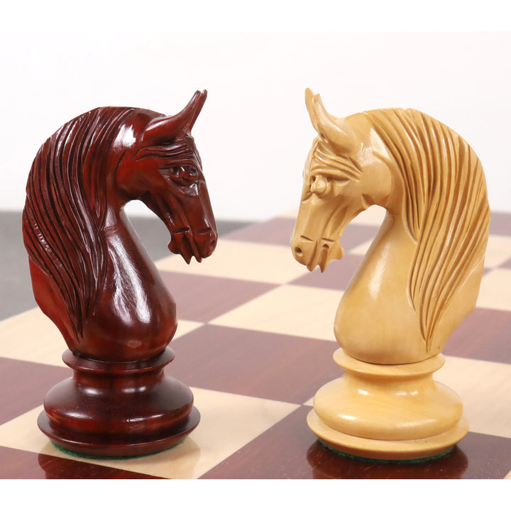 Slightly Imperfect 4.6" Bath Luxury Staunton Chess Set - Chess Pieces Only - Bud Rosewood - Triple Weight