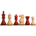 Alternating Bud Rosewood and Boxwood luxury chess pieces showing the full Pro Staunton range.