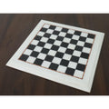Overhead view of the 12-inch black and white marble stone chess board.