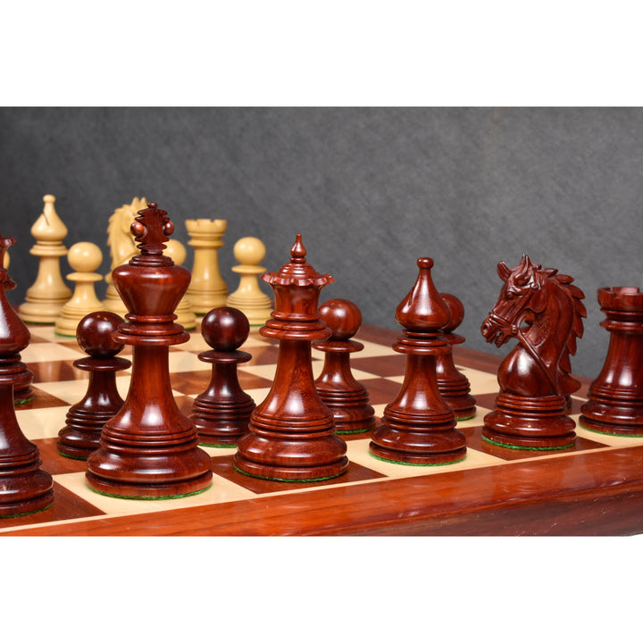 Slightly Imperfect 4.3" Napoleon Luxury Staunton Chess Set - Chess Pieces Only - Triple Weight Bud Rosewood