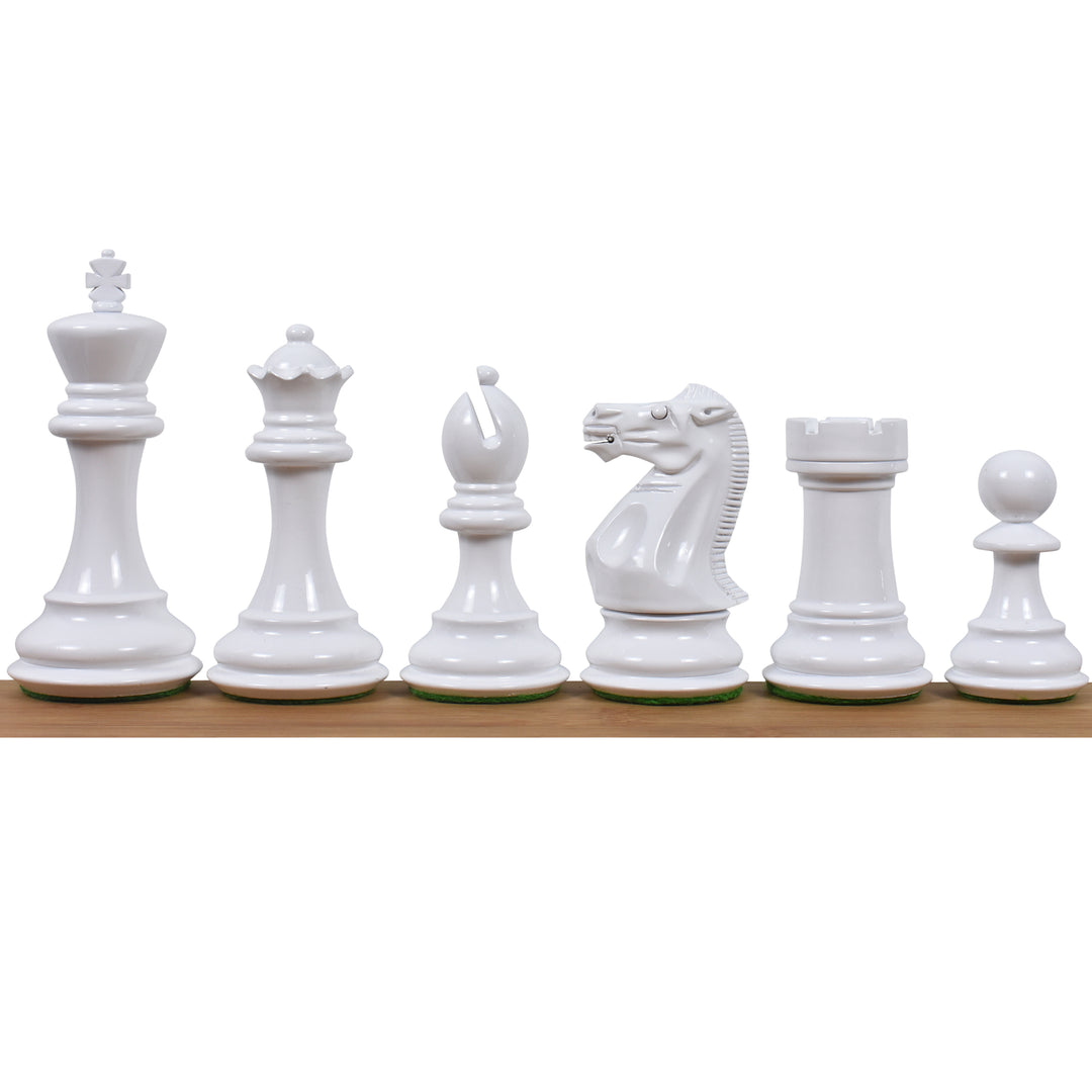 4.1" Pro Staunton Piezas de ajedrez ponderadas de madera pintadas en rojo y blanco con tablero de ajedrez cuadrado de 55 mm sin bordes en madera maciza de ébano y arce y caja de almacenamiento de cofre de polipiel