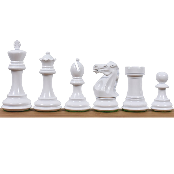 Zestaw szachów Pro Staunton 4,1" - figury z malowanego na czerwono i biało bukszpanu z planszą i pudełkiem