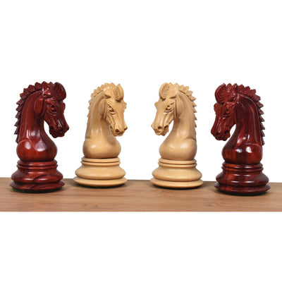 3.7" Emperor Series Staunton Chess Pieces Only set- Double Weighted Bud Rosewood