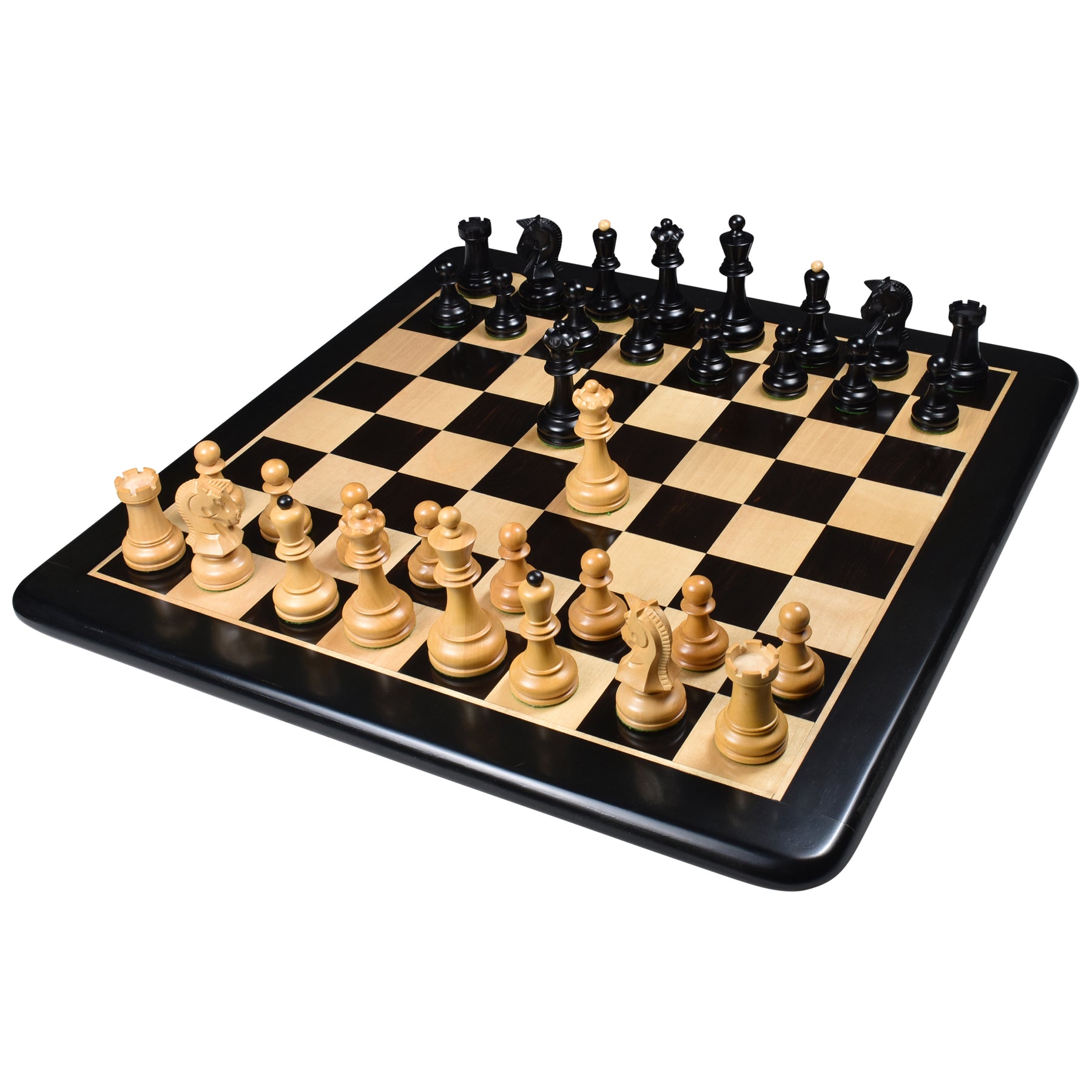 1970s' Dubrovnik Chess Pieces Only Set- Triple Weighted Ebony Wood
