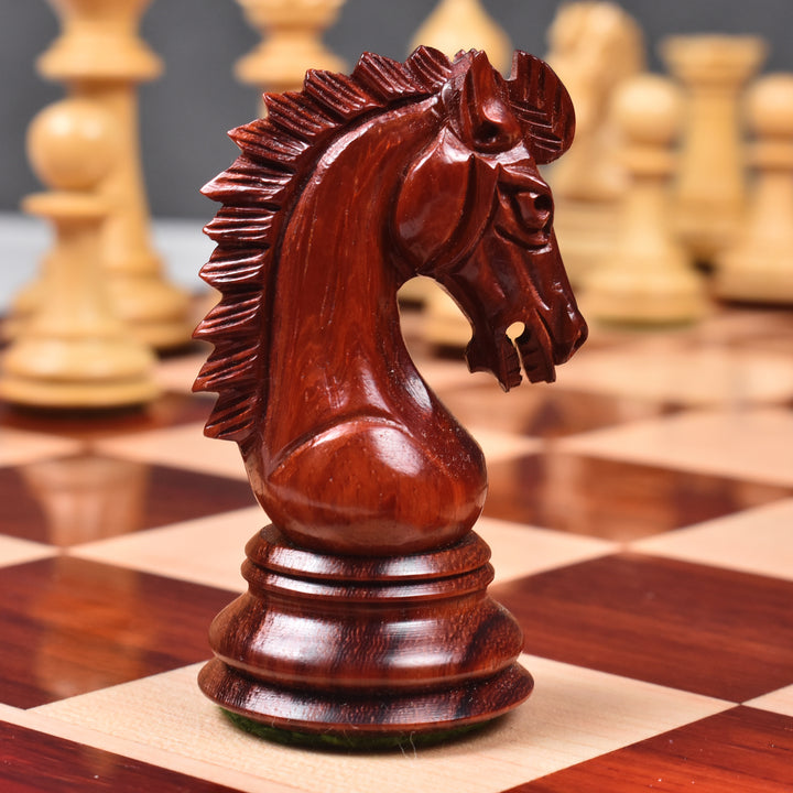 3.7" Staunton schaakset uit de Keizer-serie- Alleen schaakstukken- Dubbel gewogen knop Palissander