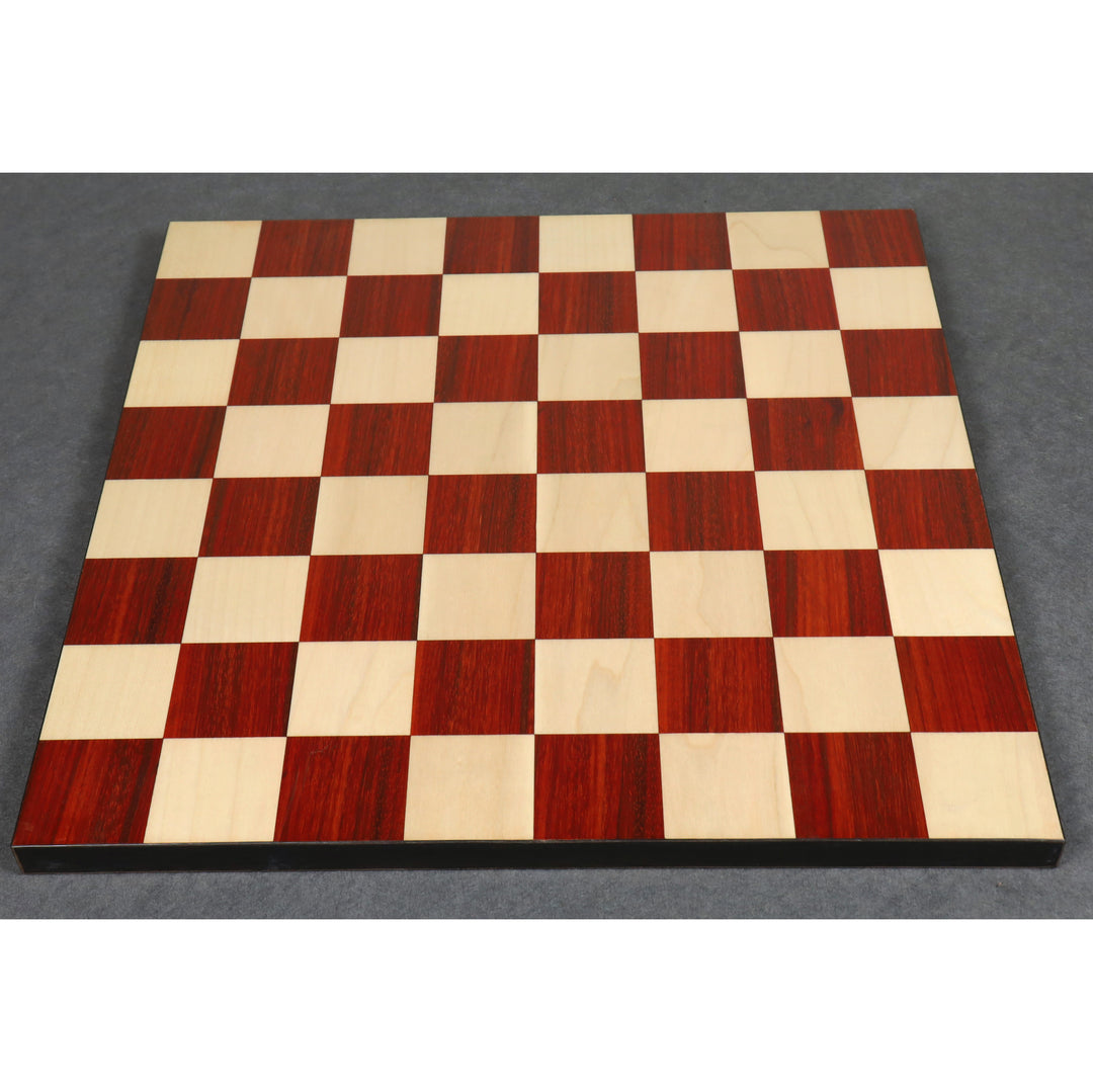 Pièces d'échecs en bois Staunton Bud Rose 3.9" Craftsman Series avec échiquier en bois de palissandre et d'érable sans bordure de 17.7 pouces et boîte de rangement en simili cuir