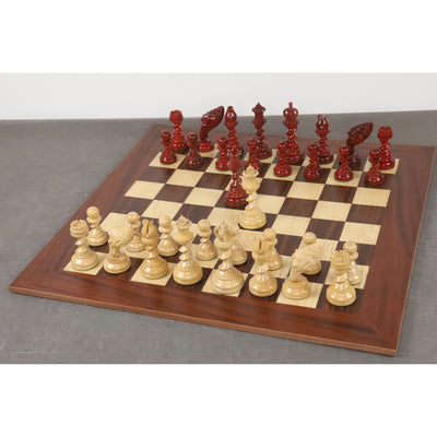 4.3" Grazing Knight Luxury Staunton Chess Pieces Only Set-Lacquered Bud Rosewood