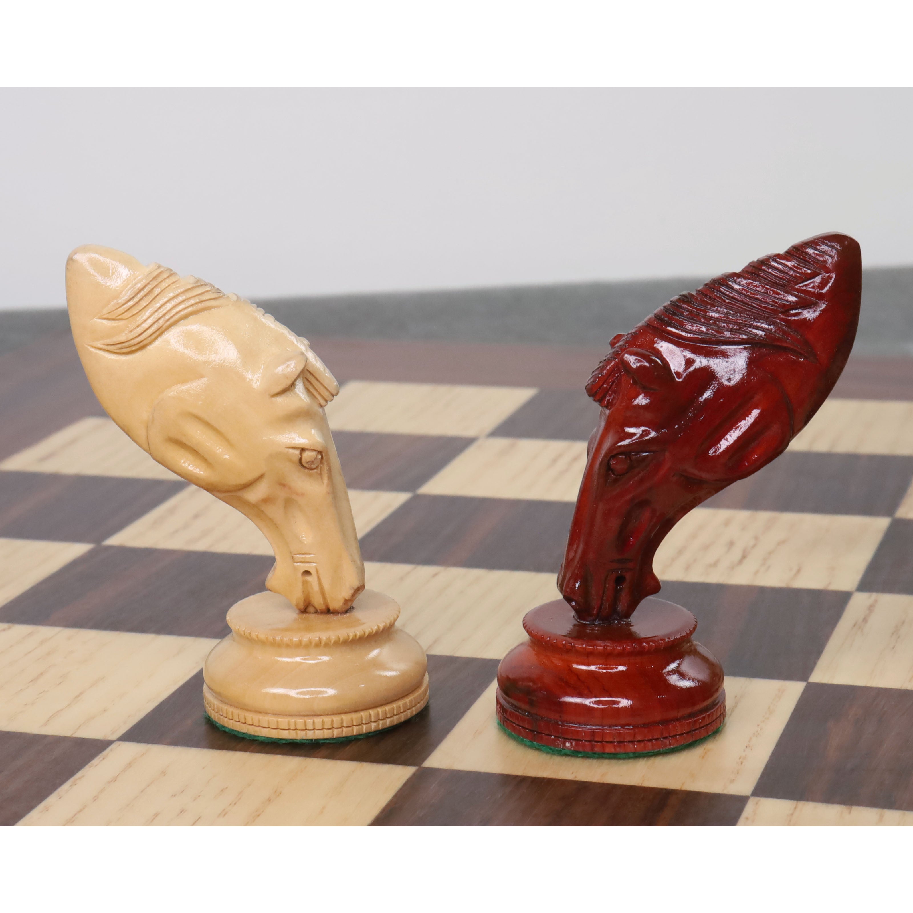 4.3" Grazing Knight Luxury Staunton Chess Set- Chess Pieces Only-Lacquered Bud Rosewood