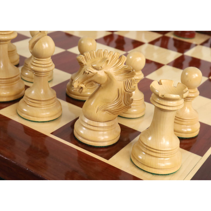 Kombo af Alexandria Luksus Staunton Bud Rosentræ skakbrikker med 23 tommer skakbræt og opbevaringsboks