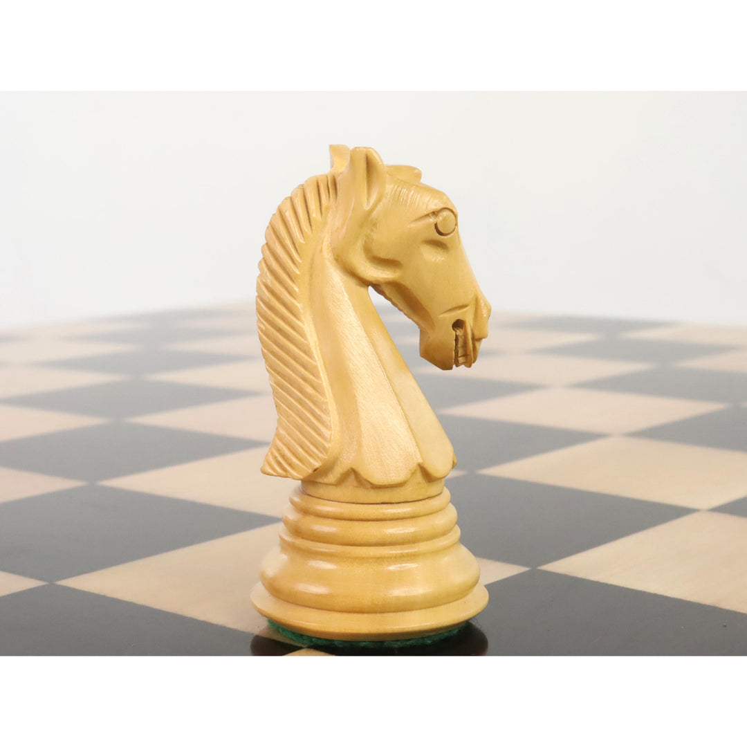 Slightly Imperfect 3.9" New Columbian Staunton Chess Set - Chess Pieces Only - Ebony Wood - Double Weighted