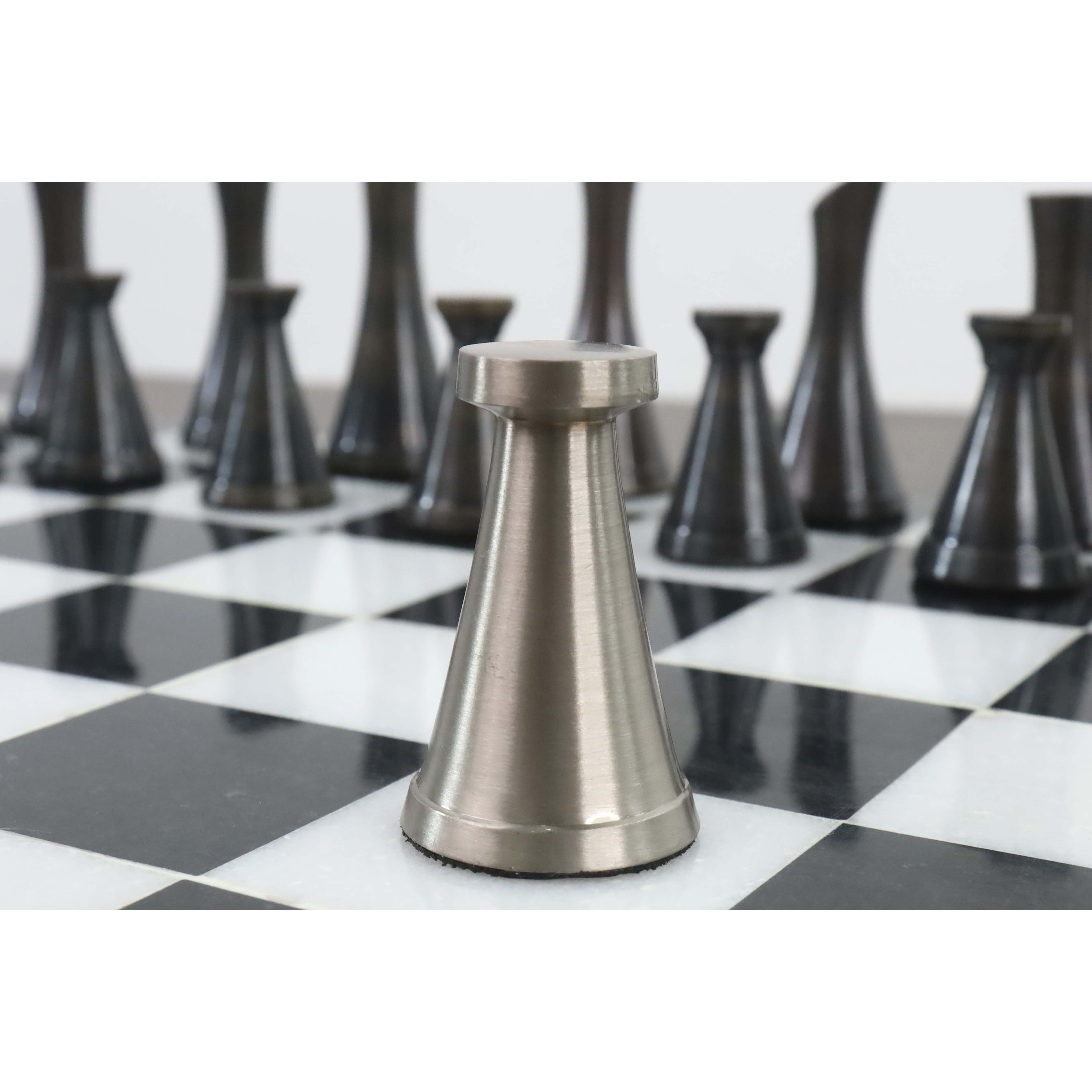 Combo of 3.1 Tower Series Brass Metal Luxury Chess Pieces with