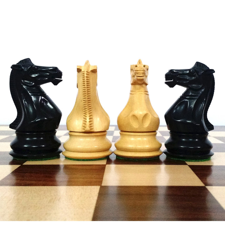 Set di scacchi in legno leggermente imperfetto da 4,1" Pro Staunton - Solo pezzi - Legno ebanizzato