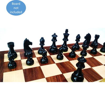 Slightly imperfect 3.9" Tournament Chess Pieces Only set in Ebonised Weighted Wood