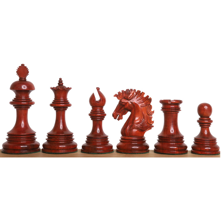 Combo de piezas de ajedrez de madera de lujo Alexandria Staunton Bud Rose con tablero de ajedrez de madera de 23" Signature y caja de almacenamiento de cofres de polipiel