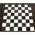 18 inch square luxury chess board crafted from premium black and white marble stone with a borderless design.