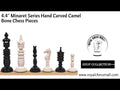 4.4″ Minaret Series Hand Carved Camel Bone Chess Set- Chess Pieces Only – Ivory White