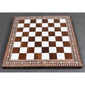 18 inch professional folding chess board in golden rosewood with elegant acrylic ivory white inlays.