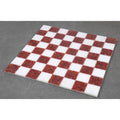 15 inch borderless luxury chess board handcrafted from premium red and white marble stone.